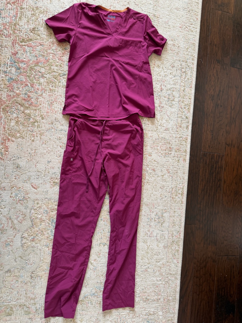 Women's Maroon Scrub Joy Scrub Set